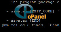 yum failed 6 times. cPanel kurulum hatası çözümü