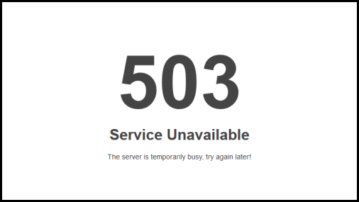 503 The Service Unavailable Hatası