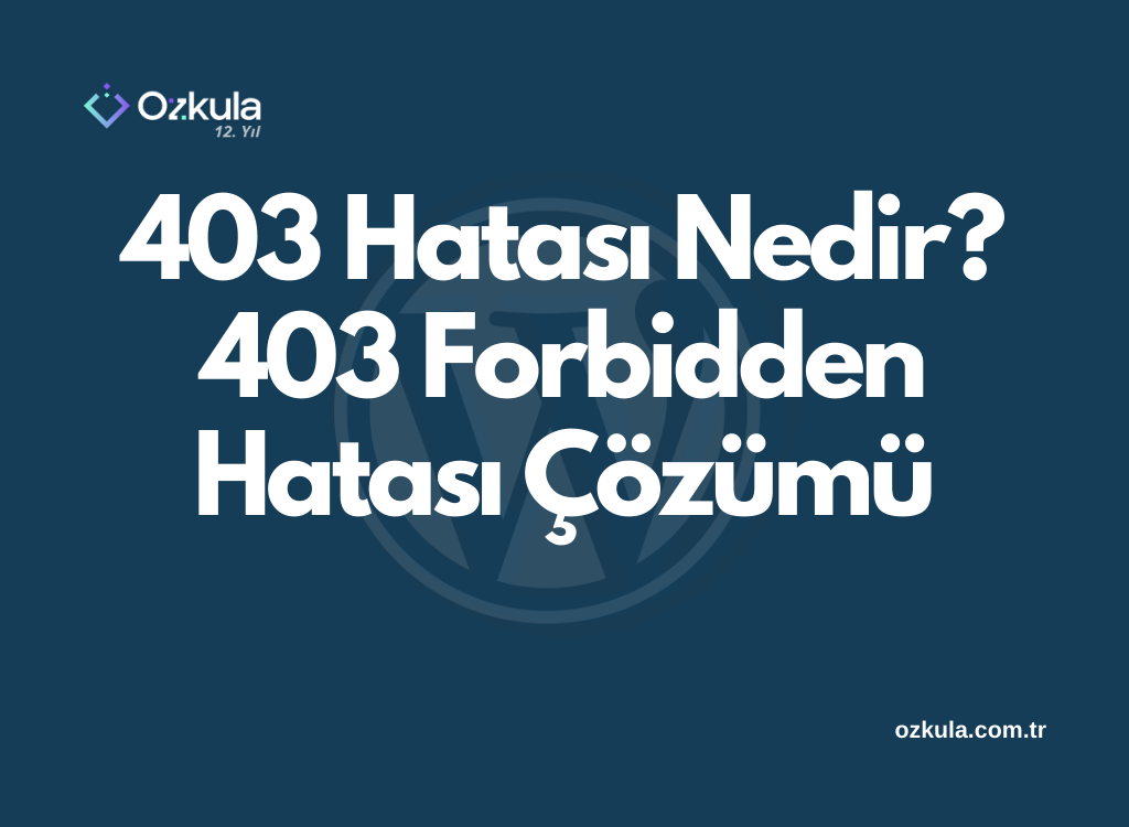 403 Hatası Nedir? 403 Forbidden Hatası Çözümü