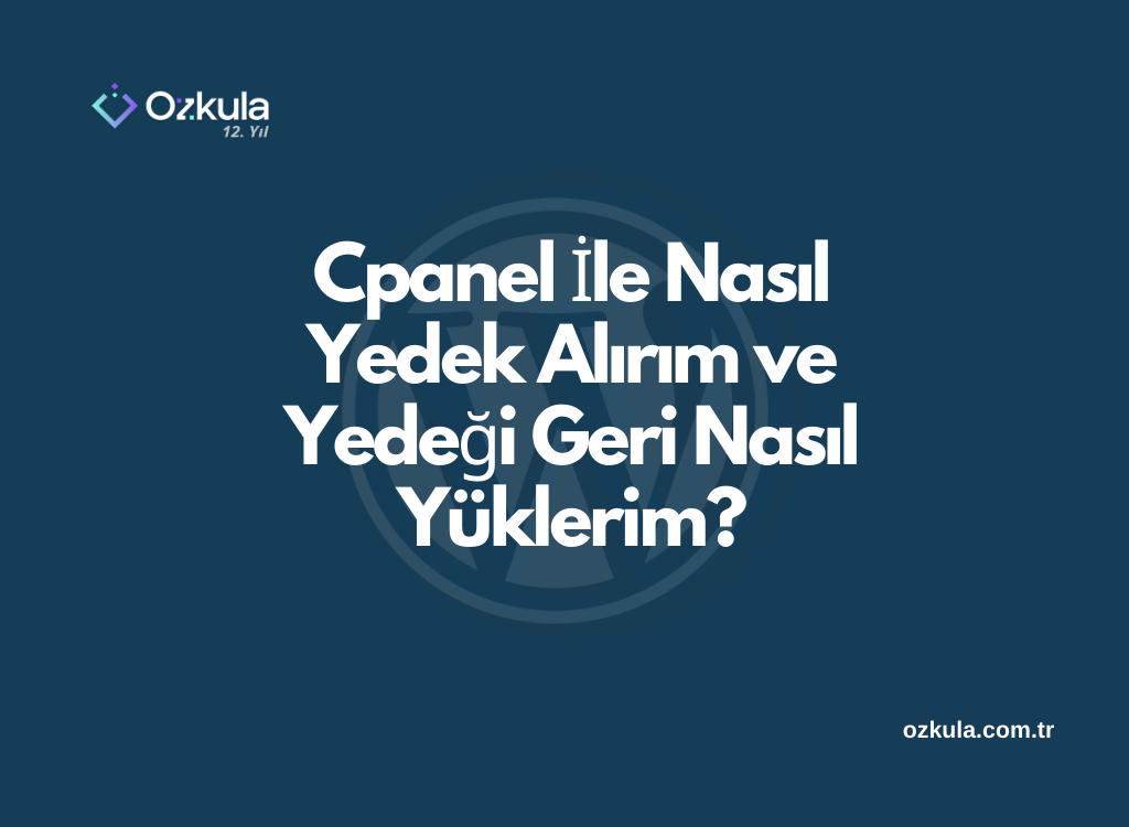 Cpanel İle Nasıl Yedek Alırım ve Yedeği Geri Nasıl Yüklerim?