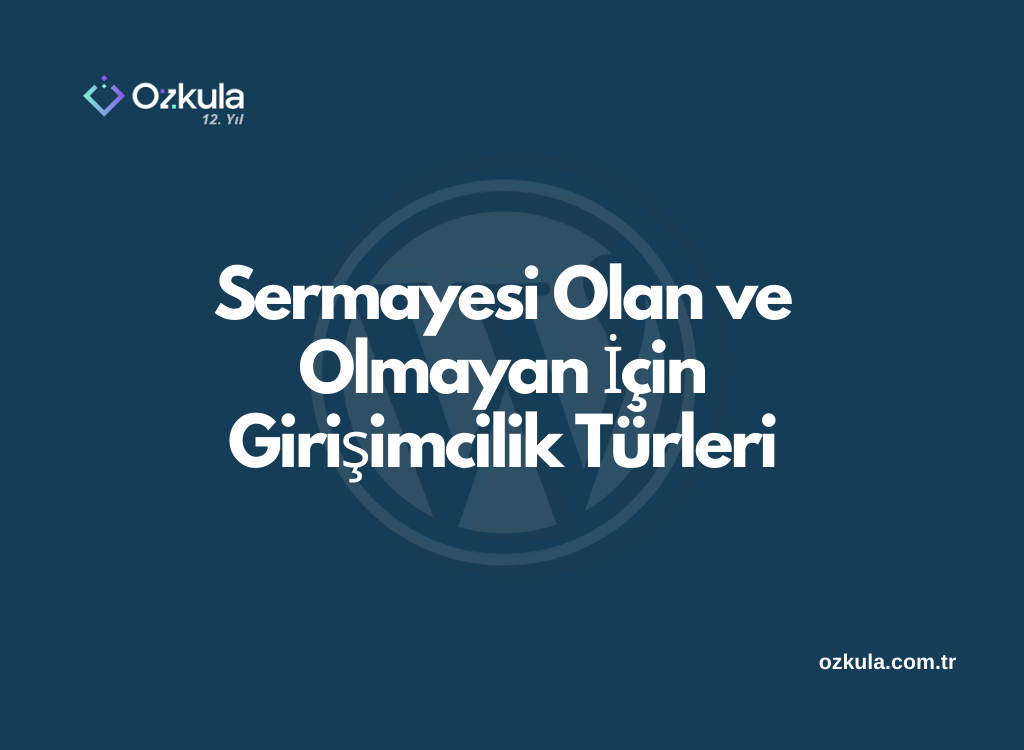 Sermayesi Olan ve Olmayan İçin Girişimcilik Türleri