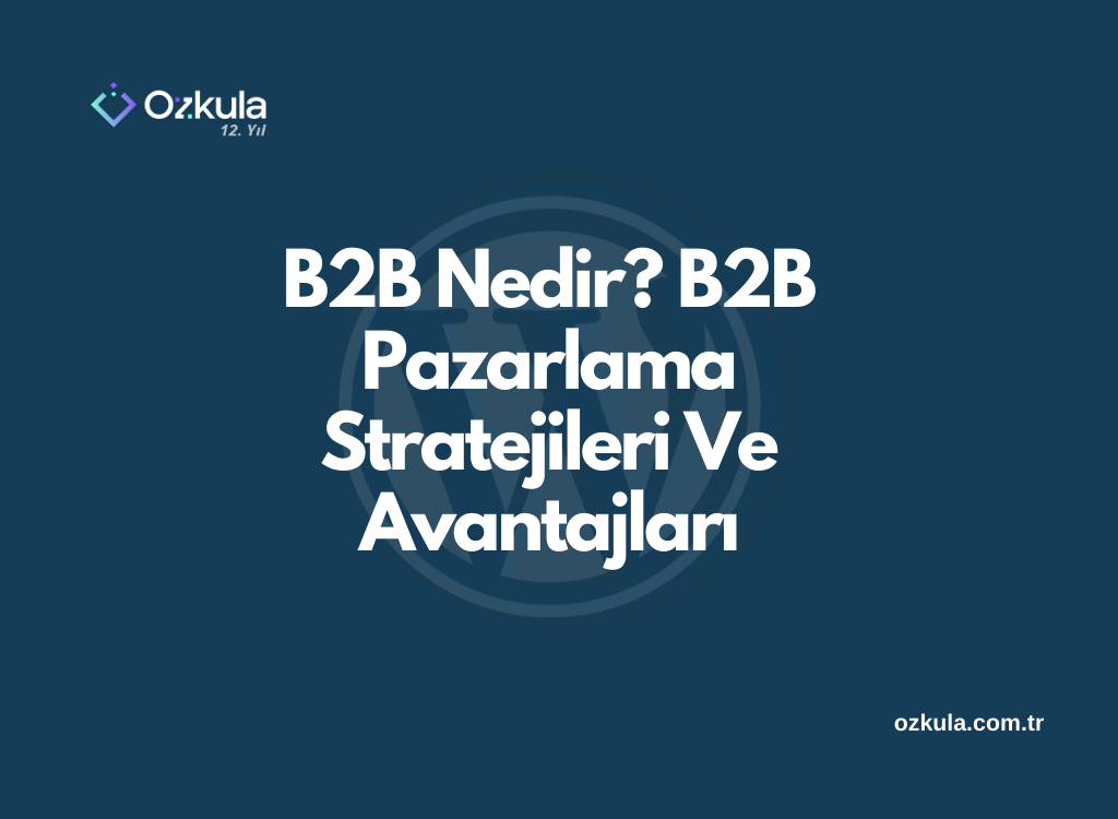 B2B Nedir? B2B Pazarlama Stratejileri Ve Avantajları