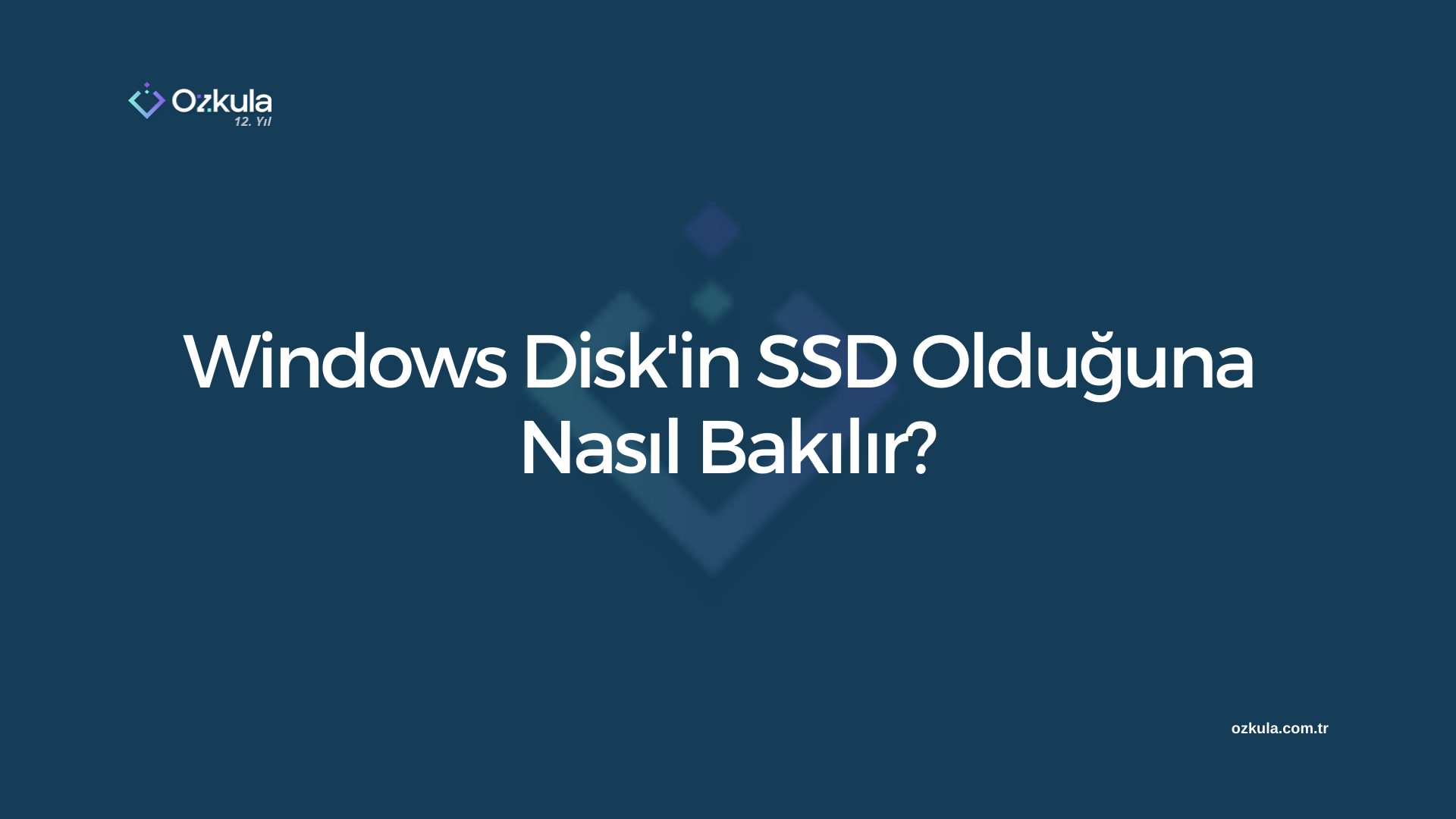 Windows Disk’in SSD Olduğuna Nasıl Bakılır?