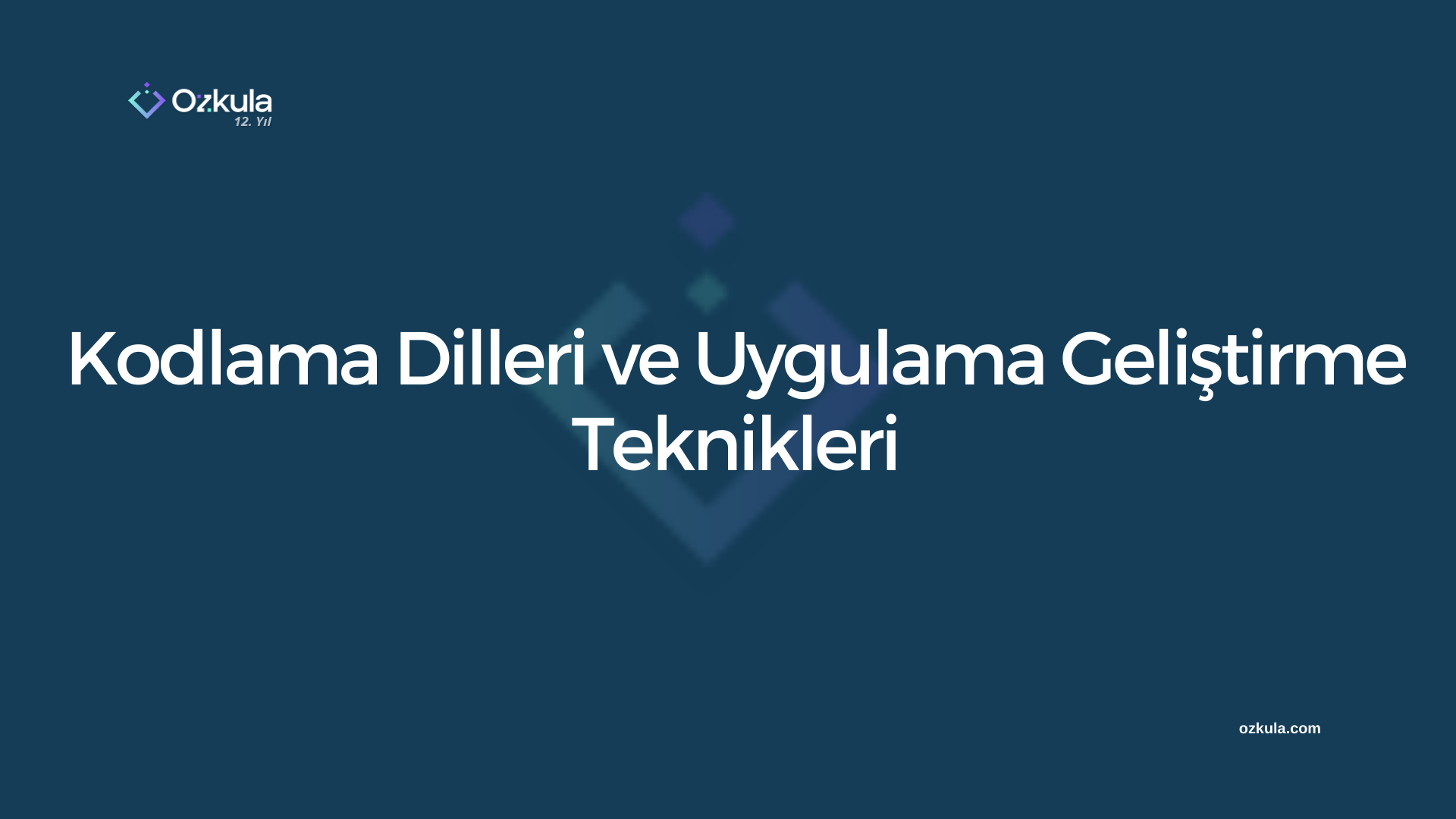 Kodlama Dilleri ve Uygulama Geliştirme Teknikleri